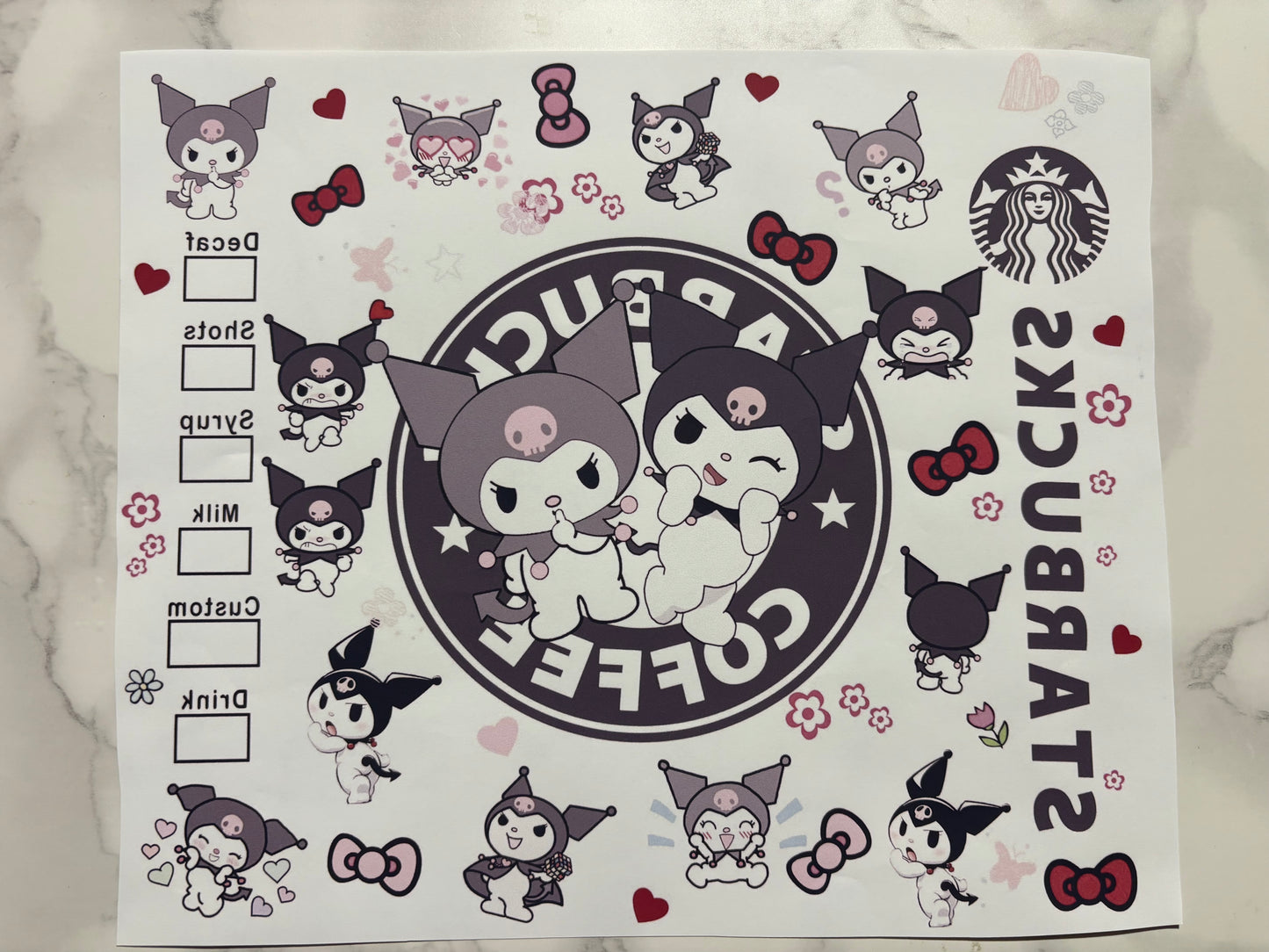 KUROMI bows sublimation 20oz Print SANRIO