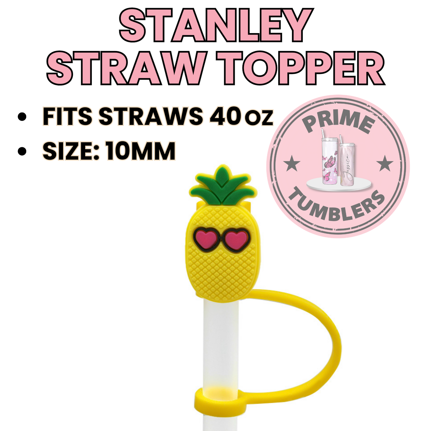 PINEAPPLE Heart Glasses 40oz Straw Topper