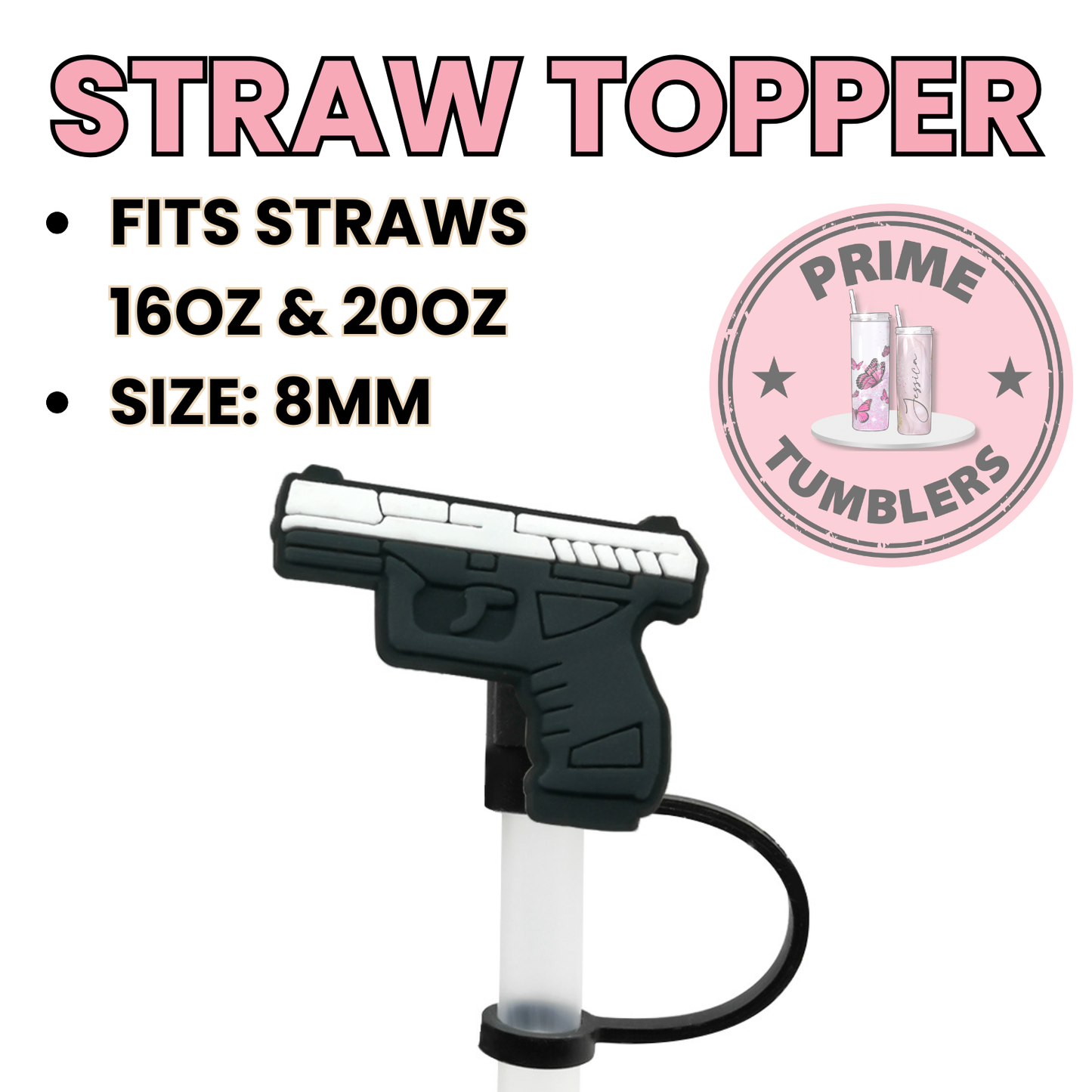 Game 8MM Straw Topper (Regular Size) – Silicone Straw Cover for Tumblers 16oz and 20oz