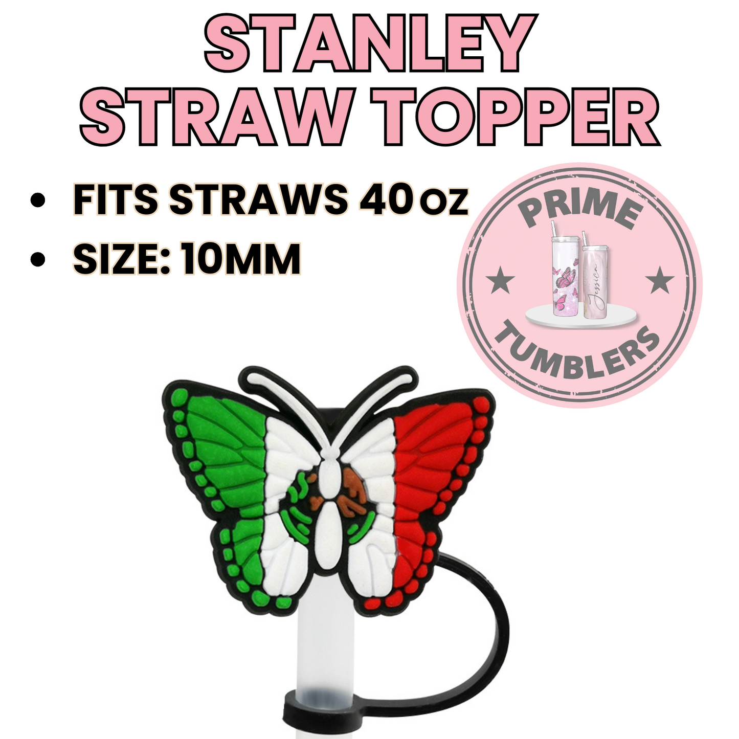 BUTTERFLY Mexico 40oz Straw Toppers