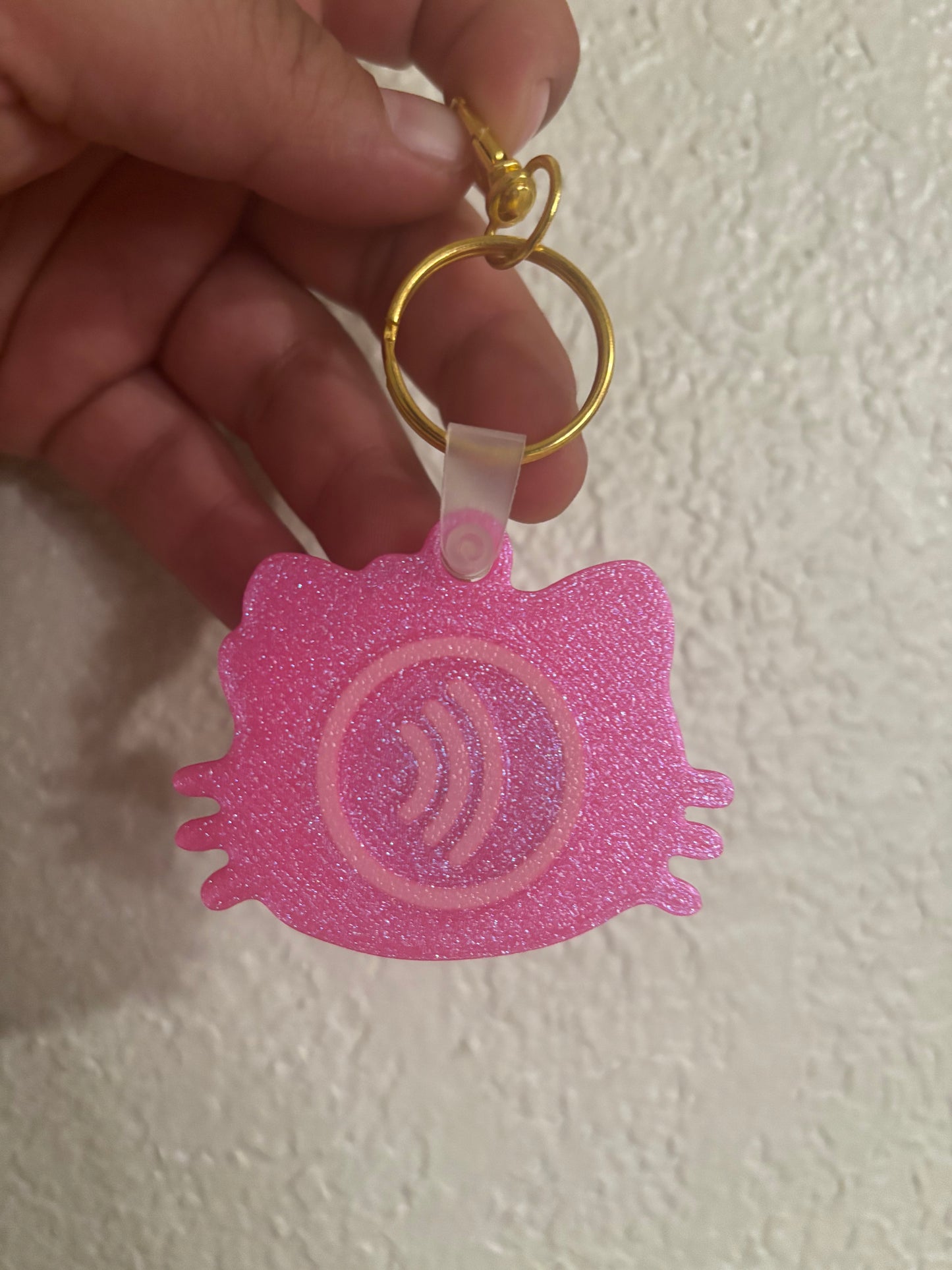 Hello Kitty NFC Tag Keychain for your Social Media (pink) Tap to Connect Kawaii