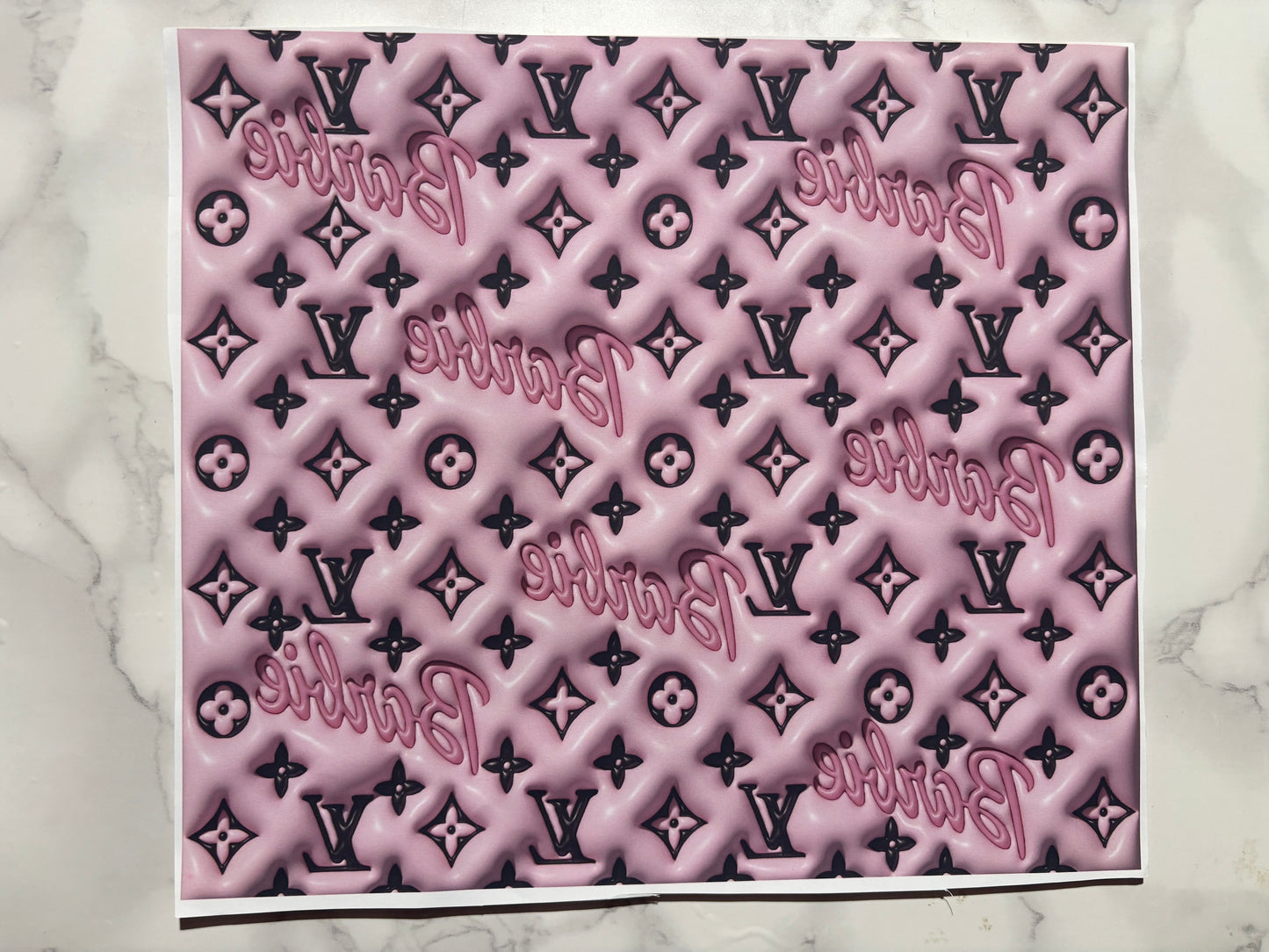 3D BARBIE LV sublimation 20oz pink