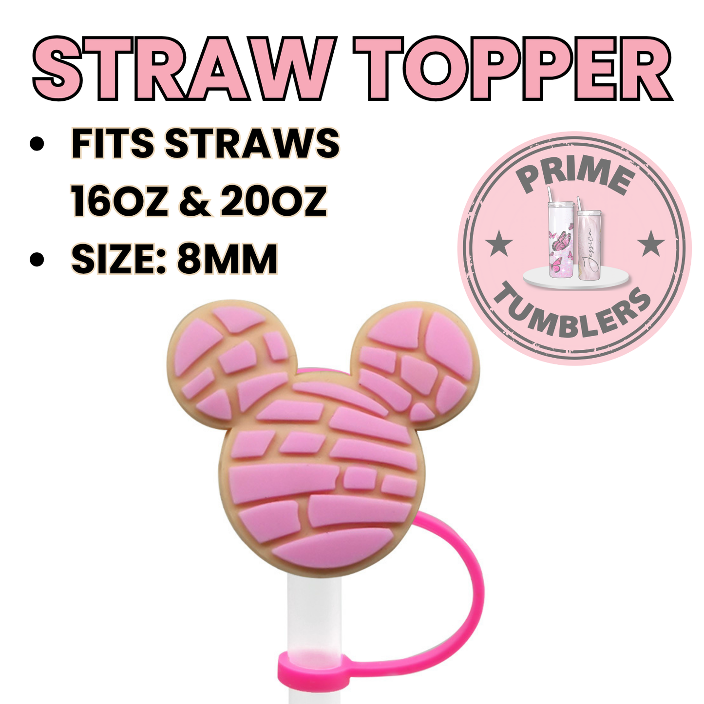 Conchas Minnie Mouse Regular size 8MM Straw Topper