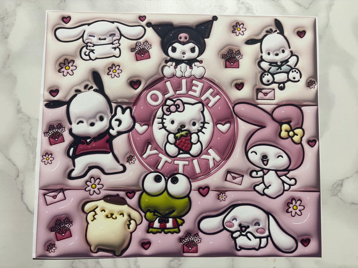 3D Hello Kitty and FRIENDS sublimation 20oz Print