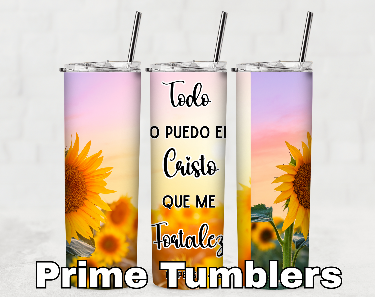 Todo lo puedo en Cristo Tumbler wrap PNG Filipenses 3:14