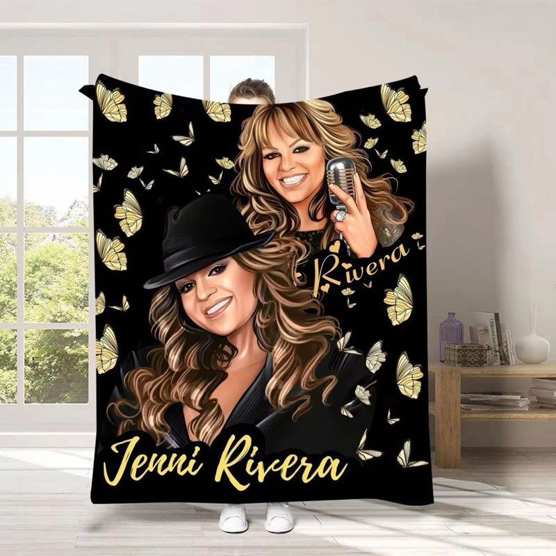 Cobija Estilo Homenaje – Diseño Mariposas Doradas Inspirado Unisex Lightweight Warm Blanket 50in x 60in Machine Washable for Bed Sofa Jenni Rivera