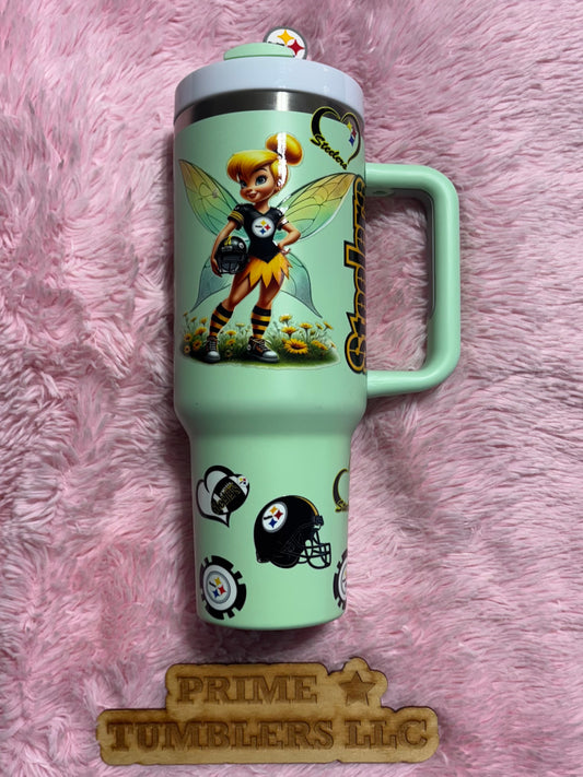 Pittsburgh Steelers Football team 40oz Stainless Steel Tumbler | Stanley Dupe blue NFL