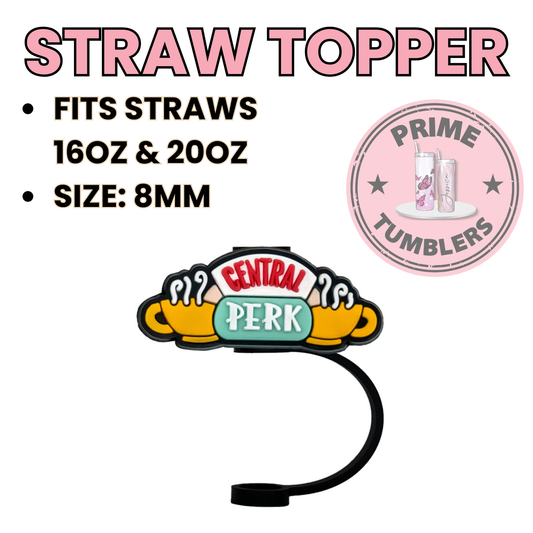Central Perk 8MM Straw Topper (Regular Size) – Silicone Straw Cover for Tumblers 16oz and 20oz