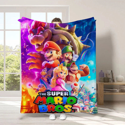 Super Mario Bros Soft Plush Blanket Throw | Cozy Bedding for Kids & Adults