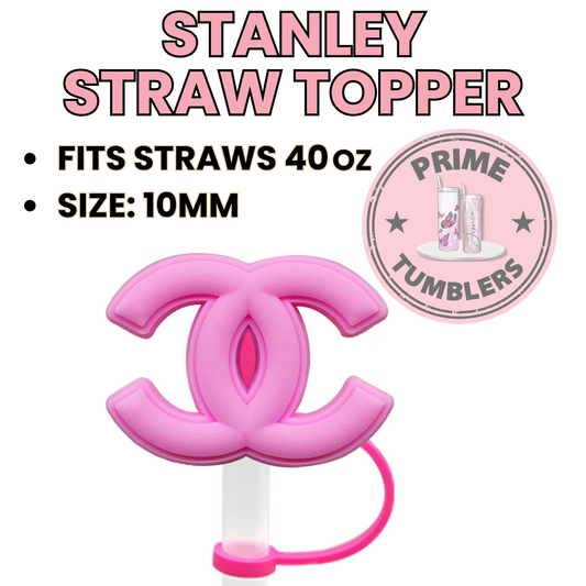 CHANEL pink 40oz Straw Topper