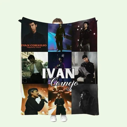 Ivan Cornejo Collage Blanket Soft Fleece Throw for True Fans 50 x 60 in Cozy Microfiber Fleece with Iconic Terapia Tour Images Machine Washable and Fade Resistant