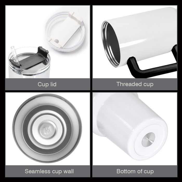 40oz BLACK Handle Sublimation Tumblers