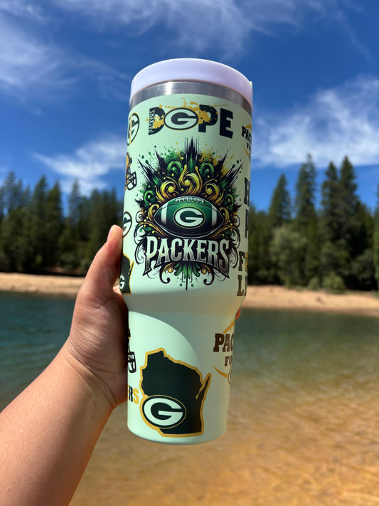 Green Bay PACKERS 40oz Tumbler (STANLEY Dupe) cup