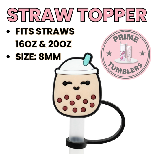 Boba Squishmallow 8MM Straw Topper (Regular Size) – Silicone Straw Cover for Tumblers 16oz and 20oz