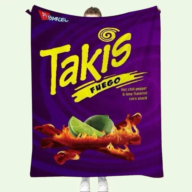 Taki Spicy Snack-Inspired Blanket Bold Design with Chili & Lime Vibes 50in x 60in Super Soft Microfiber Fleece Machine Washable Gift