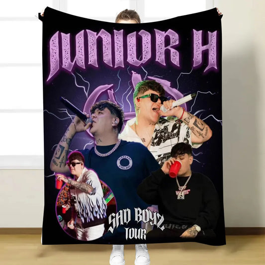Junior H purple soft Blanket Cobija Estilo Junior H – Diseño Sad Boyz Tour Decoration