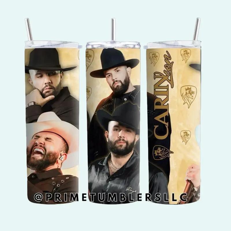 Carin Leon UNISEX Water Bottles Western Soul Vibes Tumbler 20oz Stainless Steel Thermal Insulated Water Bottle with Lid & Metal Straw for Daily Use Travel or Gifting