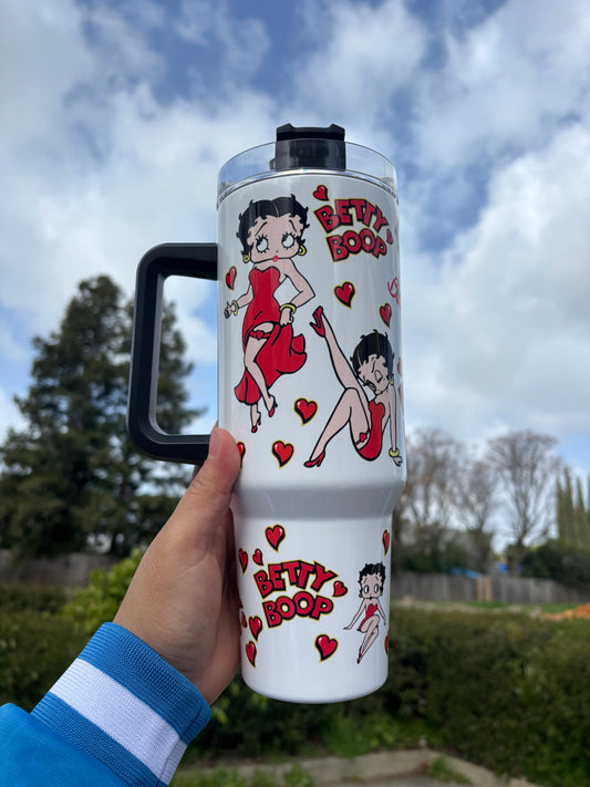 Betty BOOP red and Black 40oz STANLEY Dupe