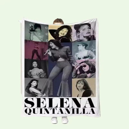 Selena Quintanilla Cobija Estilo Selena – Artistic Collage Design Soft Warm Tejano Style Regular Edition Comfortable Size Machine Washable Room Decoration Gift