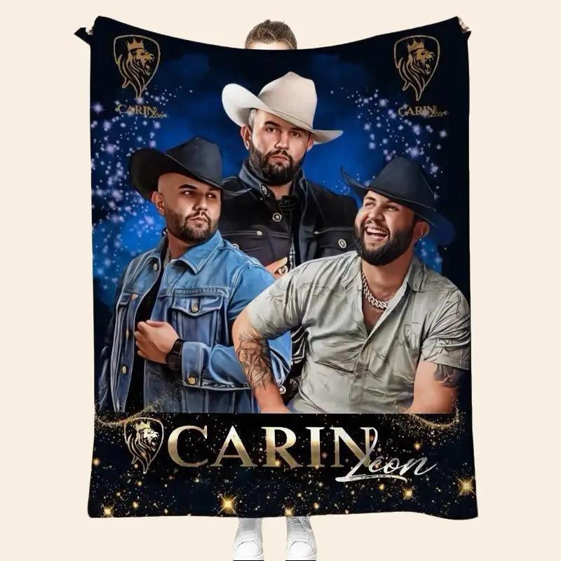Carin León Plush Throw Blanket Music Fan Edition Featuring Iconic Band Members Glittering Design Ultra Soft Microfiber Fleece 50in x 60in Machine Washable Perfect Gift
