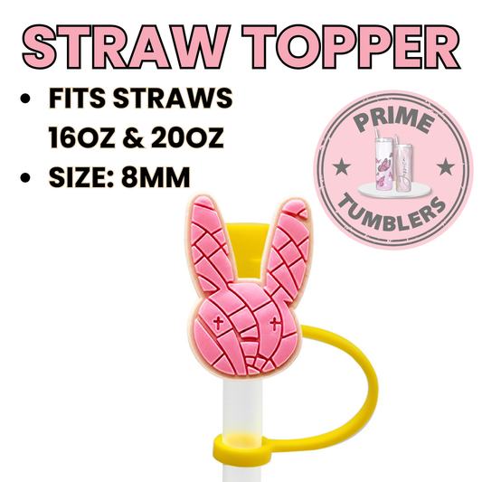 Bad Bunny conchas 8MM Straw Topper (Regular Size) – Silicone Straw Cover for Tumblers 16oz and 20oz