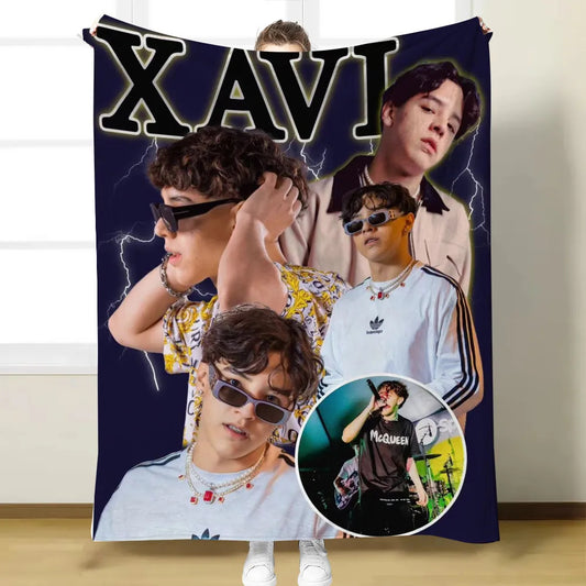 Xavi Neon Vibes Throw Blanket Urban Music Art with Lightning Effects 50in x 60in in Microfiber Fleece for Room Decoration Music Lovers