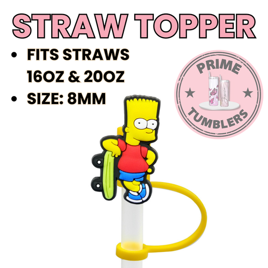 The Simpson 8MM Straw Topper (Regular Size) – Silicone Straw Cover for Tumblers 16oz and 20oz