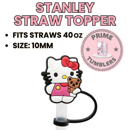 Hello Kitty bear 40oz Straw Toppers