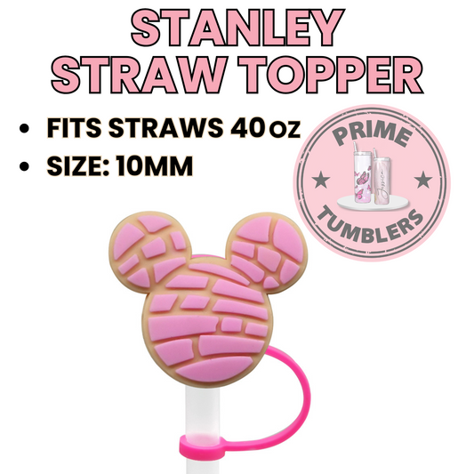 Conchas pink Minnie 40oz Straw Toppers