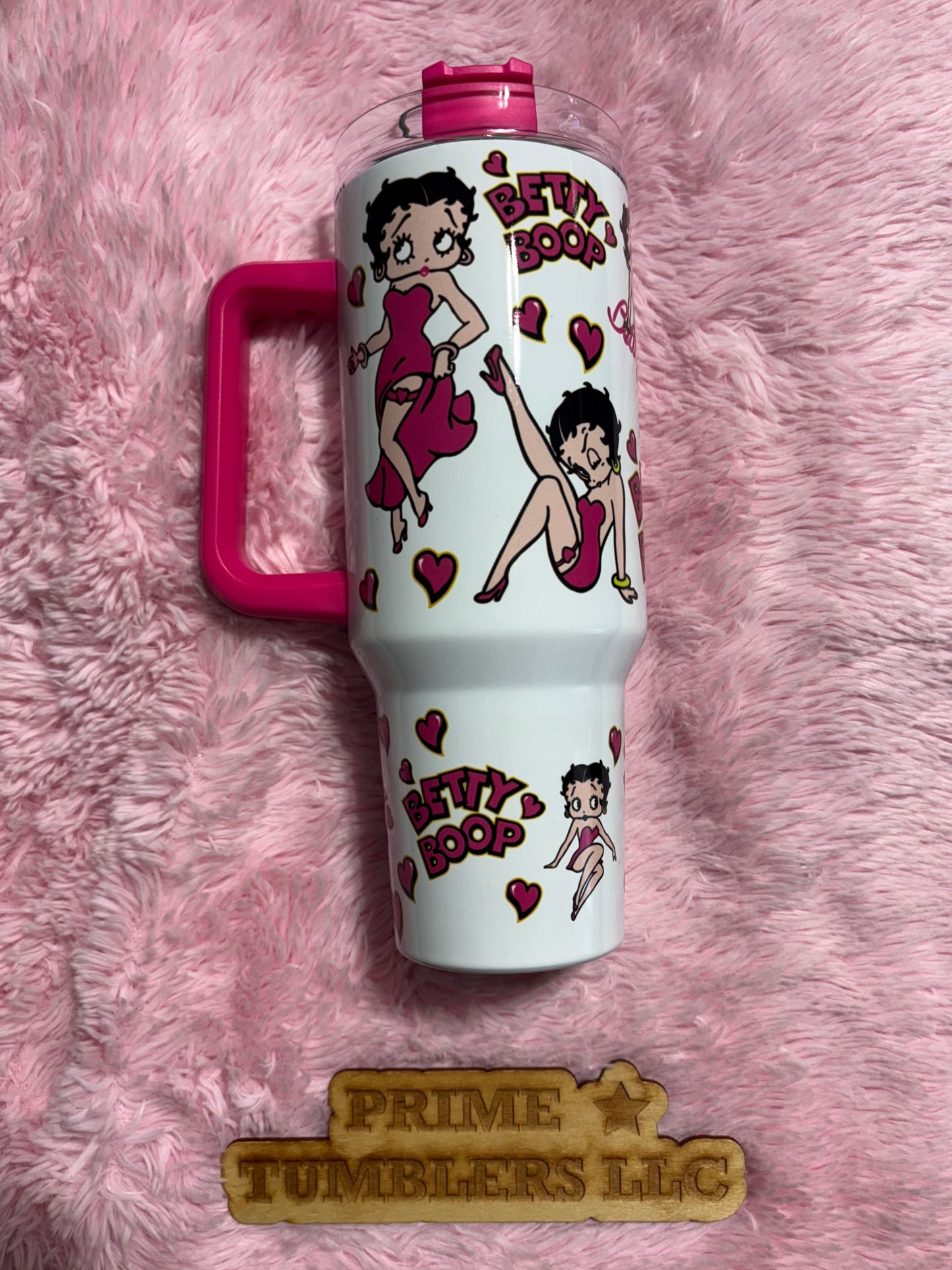 Betty Boop PINK Cartoon character 40oz Stainless Steel Tumbler | Stanley Dupe