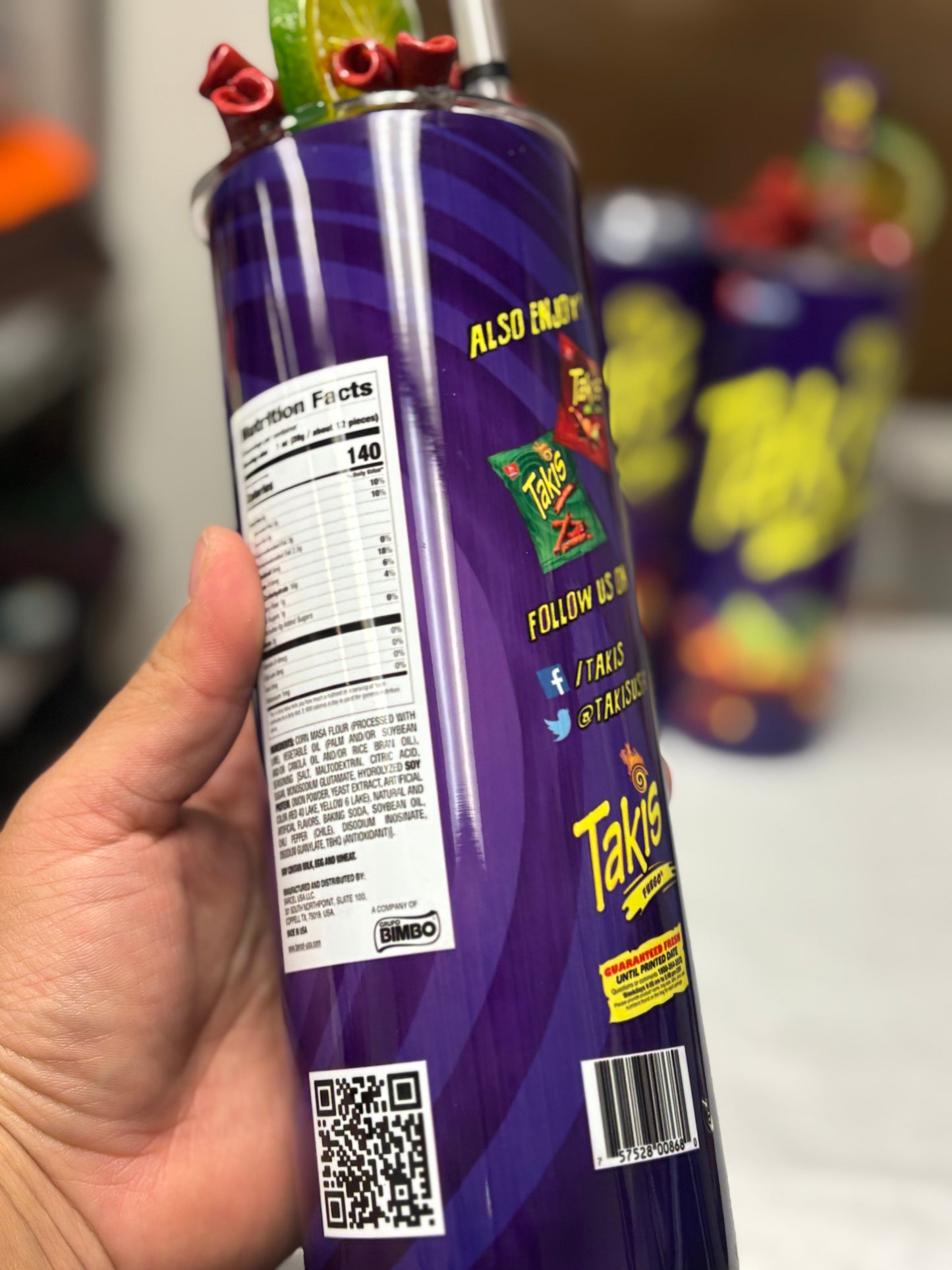 TAKIS tumbler with Lid Topper