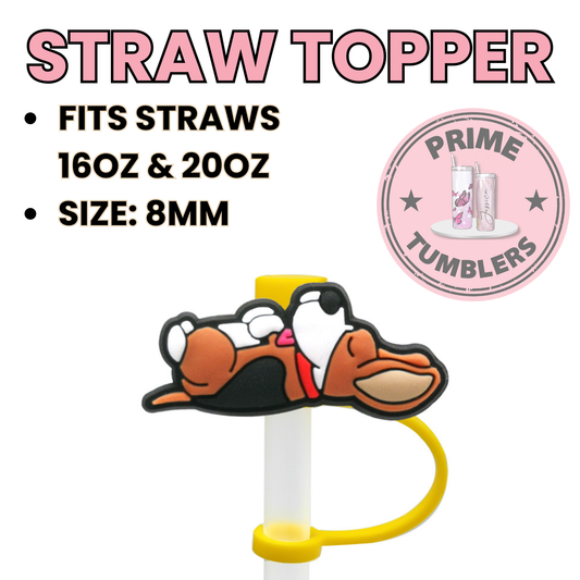 Dog 8MM Straw Topper (Regular Size) – Silicone Straw Cover for Tumblers 16oz and 20oz