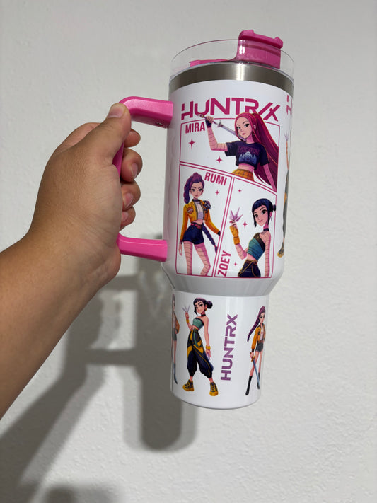 Pink Huntrx K-pop 40oz Tumbler (STANLEY Dupe)