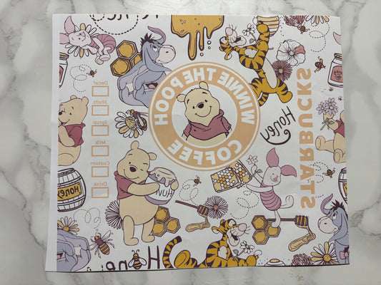 Winnie the Pooh and Friends COFFEE sublimation 20oz Print