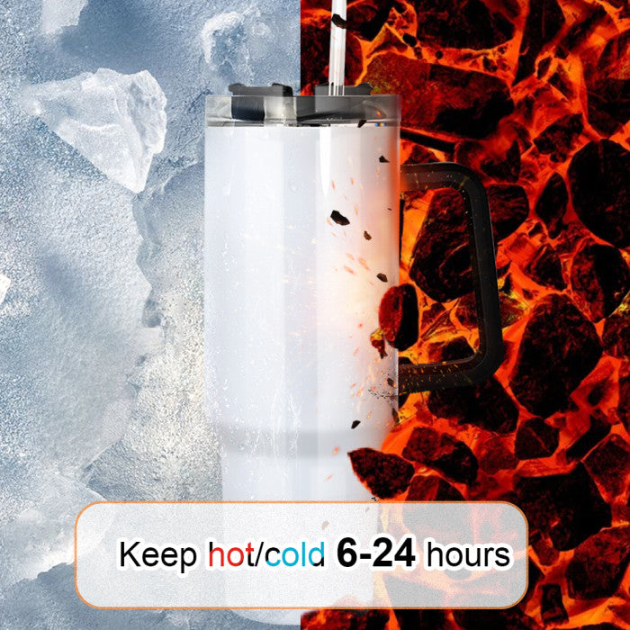 40oz BLACK Handle Sublimation Tumblers