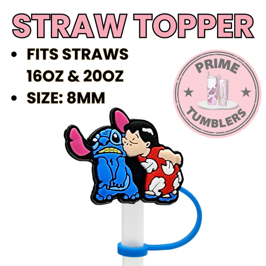 LILO and Stitch 8MM Straw Topper (Regular Size) – Silicone Straw Cover for Tumblers 16oz and 20oz