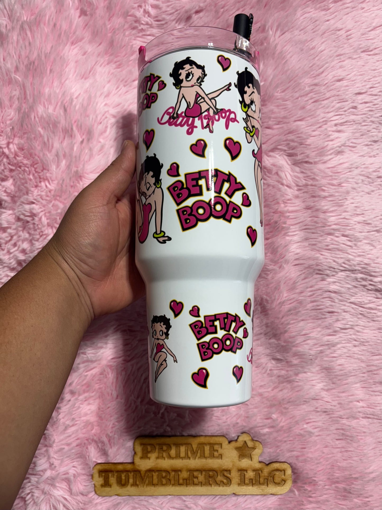 Betty Boop PINK Cartoon character 40oz Stainless Steel Tumbler | Stanley Dupe