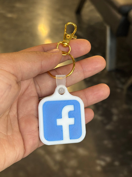 NFC tag KEYCHAIN Facebook Social Media (blue)