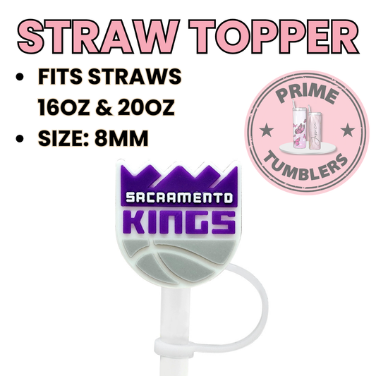 Sacramento KINGS 8MM Straw Topper (Regular Size) – Silicone Straw Cover for Tumblers 16oz and 20oz