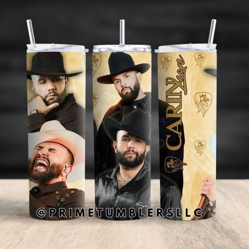 Carin Leon UNISEX Water Bottles Western Soul Vibes Tumbler 20oz Stainless Steel Thermal Insulated Water Bottle with Lid & Metal Straw for Daily Use Travel or Gifting