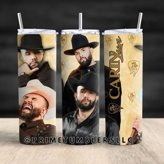 Carin Leon UNISEX Water Bottles Western Soul Vibes Tumbler 20oz Stainless Steel Thermal Insulated Water Bottle with Lid & Metal Straw for Daily Use Travel or Gifting