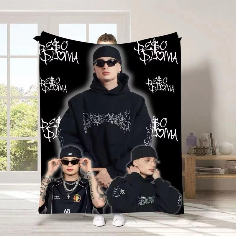 Peso Pluma Cobija Estilo Urbano Microfibra Suave Gráfico Urbano para Fans del Corrido Tumbado Decor Moderno