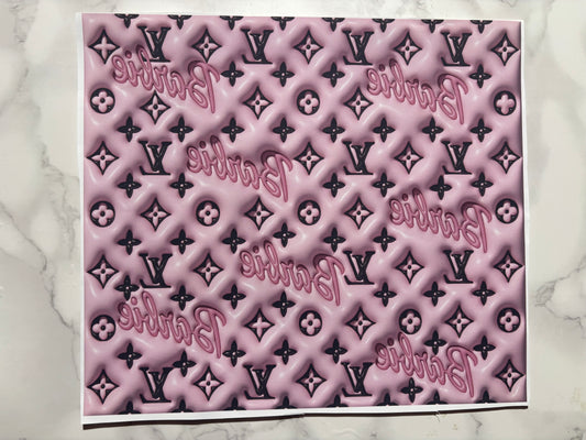 3D BARBIE LV sublimation 20oz pink
