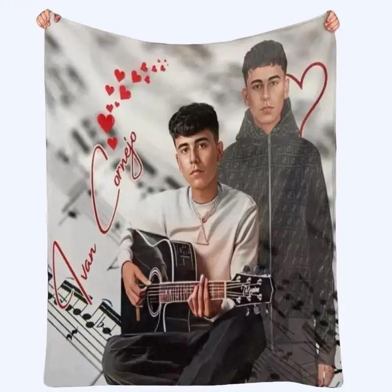 Ivan Cornejo Throw Blanket Cozy Fan Gift for Music Lovers Featuring Guitar Design and Heart Motifs High-Quality Microfiber Fleece 50 x 60 in Machine Washable