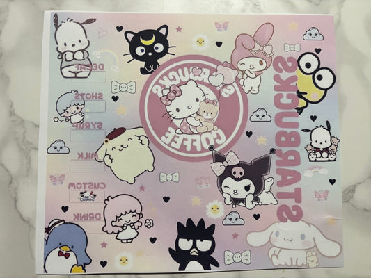 Hello Kitty sublimation 20oz Print Coffee