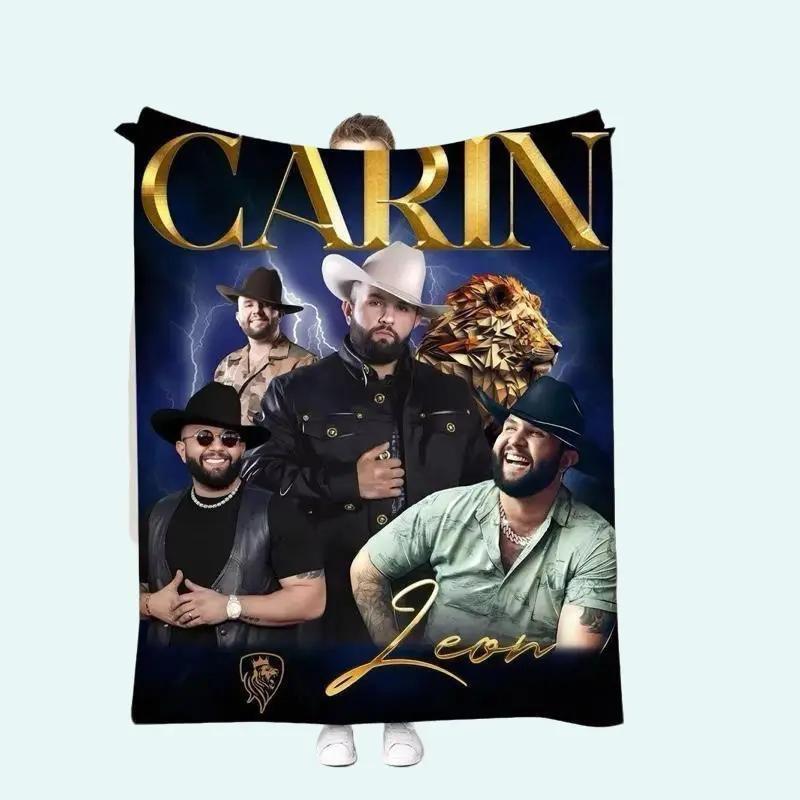 Carin Leon gold soft Blanket Cobija Estilo Regional – León Inspired Carin Design, Soft & Warm, 50in x 60in, Golden Details, Machine Washable, Regular Edition