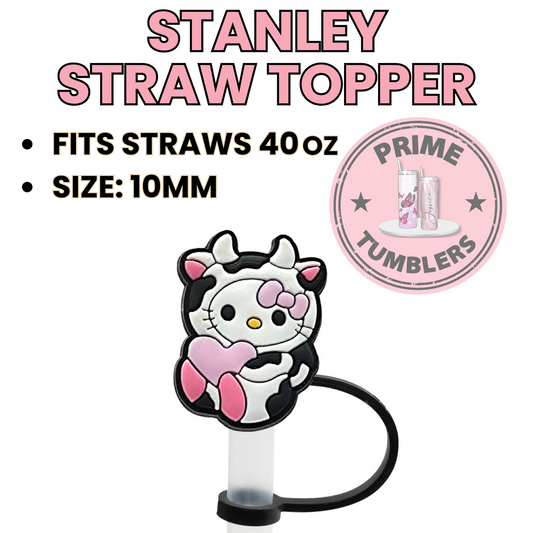 Hello Kitty cow 40oz Straw Toppers