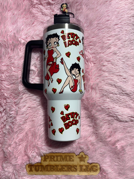 Betty Boop RED Cartoon character 40oz Stainless Steel Tumbler | Stanley Dupe