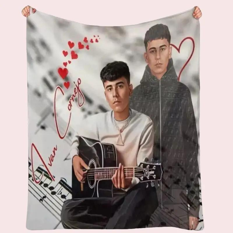 Ivan Cornejo Throw Blanket Cozy Fan Gift for Music Lovers Featuring Guitar Design and Heart Motifs High-Quality Microfiber Fleece 50 x 60 in Machine Washable