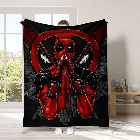 Deadpool Blanket Design Ultra Soft Microfiber Fleece 50in x 60in Machine Washable Perfect Gift